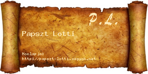 Papszt Lotti névjegykártya